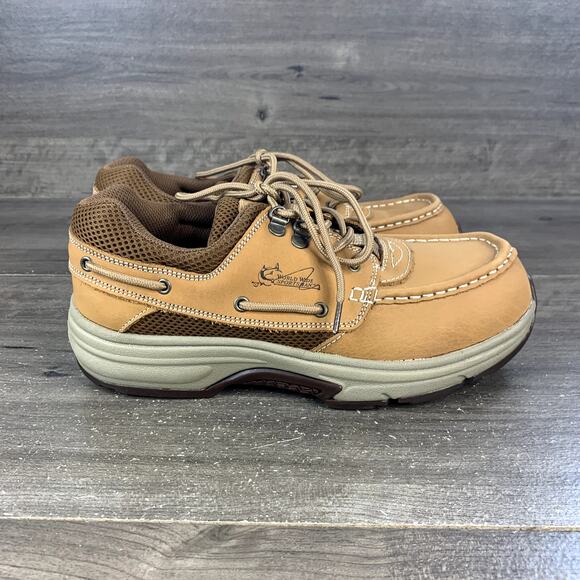 World Wide Sportsman Blue Water Boat Shoes for Men - Cognac Size 9.5W